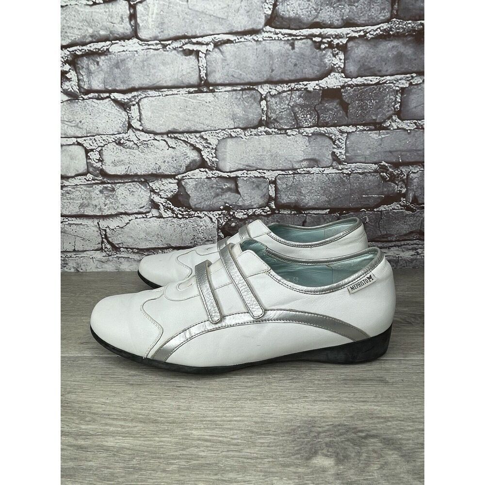 Mephisto Cool Air White Leather Strap Driving Loafers Shoes Women Sz 10M US/41EU - Picture 1 of 16